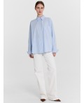 Рубашка женская голубая в полоску Цвет: широкая голубая полоска1