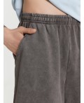 Шорты мужские хаки с обработкой эйсид  Цвет: ACID WASH т.оливковый
