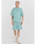 Комплект мужской голубой с надписью we alwаys have a plan b Цвет: пыльная бирюза +печать