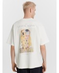 Футболка мужская кремовая с принтом и надписью Art u wear  Цвет: св.молочный +печать