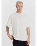 Футболка мужская кремовая с принтом и надписью Art u wear  Цвет: св.молочный +печать