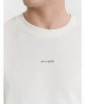 Футболка мужская кремовая с принтом и надписью Art u wear  Цвет: св.молочный +печать