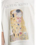 Футболка мужская кремовая с принтом и надписью Art u wear  Цвет: св.молочный +печать