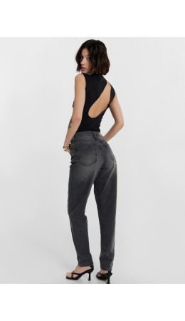 Джинсы женские Mom fit серые Цвет: серый
