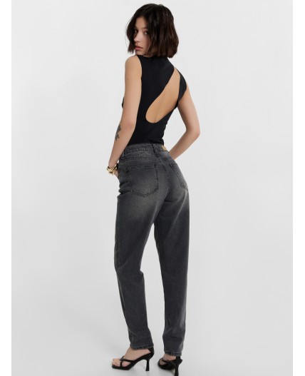 Джинсы женские Mom fit серые Цвет: серый