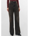 Джинсы женские Wide leg fit коричневые  Цвет: т.серый +тинт