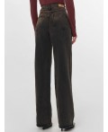 Джинсы женские Wide leg fit коричневые  Цвет: т.серый +тинт