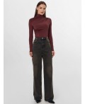Джинсы женские Wide leg fit коричневые  Цвет: т.серый +тинт