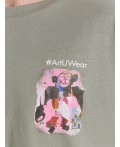Футболка мужская серая с принтом из коллекции #artuwear Цвет: тень +печать