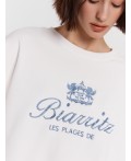 Свитшот женский белый с вышивкой Вiarritz Цвет: белый