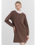 Платье женское коричневое  Цвет: кофейный меланж 5364-D