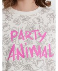 Свитшот женский с принтом Party animal Цвет: персонажи на св.молочном