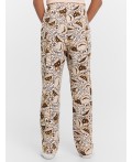 Пижама для девочек с принтом Me love cookies Цвет: бежевый +персонажи на бежевом