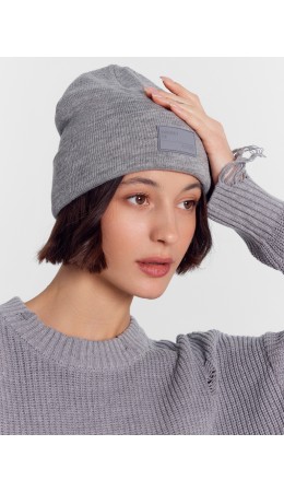 Шапка женская серая  Цвет: св.серый меланж