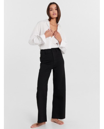 Джинсы женские wide leg fit черные Цвет: черный