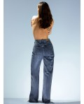 Джинсы женские wide leg fit синие Цвет: синий