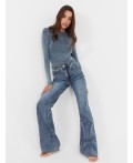 Джинсы женские wide leg fit синие Цвет: синий