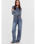 Джинсы женские wide leg fit синие Цвет: синий