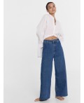 Джинсы женские wide leg синие Цвет: голубой