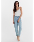 Брюки женские джинсовые mom fit голубые Цвет: голубой