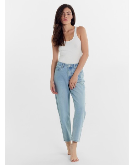 Брюки женские джинсовые mom fit голубые Цвет: голубой