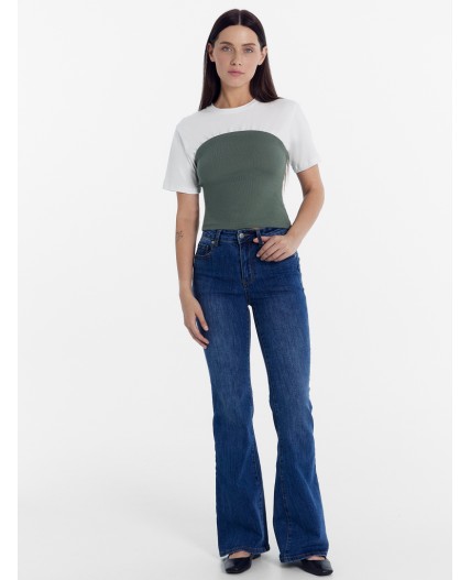 Джемпер женский бело-зеленый  Цвет: белый +агава