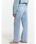 Брюки женские джинсовые wide leg голубые Цвет: голубой
