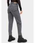 Джинсы mom fit женские серые с высокой посадкой Цвет: темно -серый