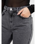 Джинсы mom fit женские серые с высокой посадкой Цвет: темно -серый
