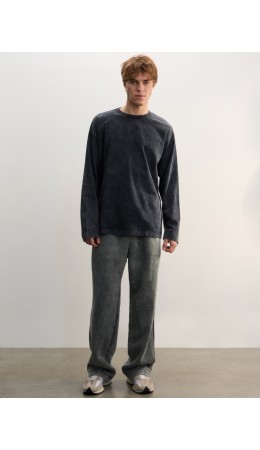 Брюки мужские серые теплые Цвет: ACID WASH вулканический