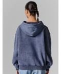 Худи женское серое теплое Цвет: ACID WASH на сером