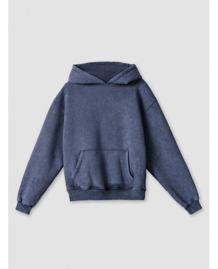 Худи женское серое теплое Цвет: ACID WASH на сером