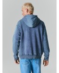 Худи мужское серое теплое Цвет: ACID WASH на грозе