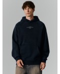 Худи мужское черное с принтом на спине теплое Цвет: ACID WASH черный +печать
