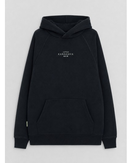 Худи мужское черное с принтом на спине теплое Цвет: ACID WASH черный +печать