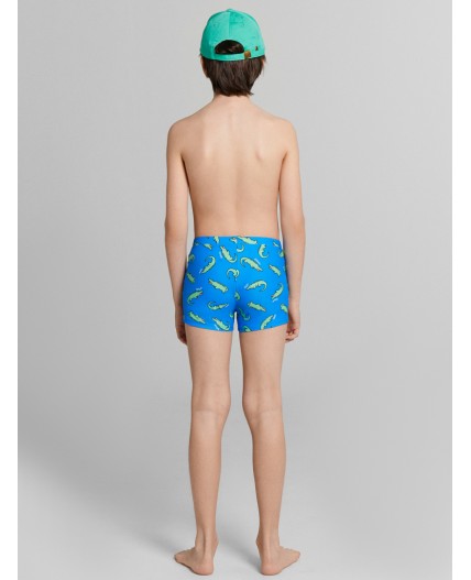 Трусы купальные для мальчиков синие с принтом крокодилы Цвет: крокодильчики на синем