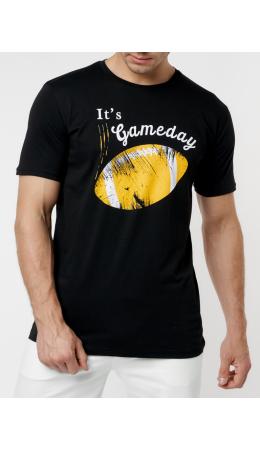Мужские футболки с принтом желтого цвета 221414J