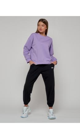 Спортивный костюм женский трикотажный модный фиолетового цвета 23330F
