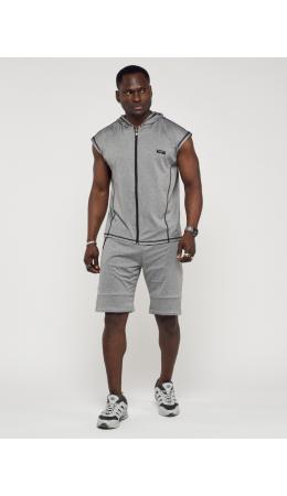 Спортивный костюм летний мужской светло-серого цвета 22610SS