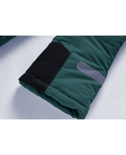 Брюки горнолыжные подростковые для девочки темно-зеленого цвета 9252TZ