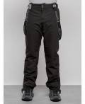Полукомбинезон утепленный мужской зимний горнолыжный темно-серого цвета 7504TC