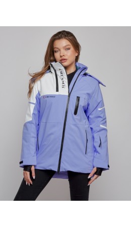 Горнолыжная куртка женская зимняя сиреневого цвета 2321Sn