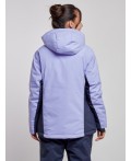Горнолыжная куртка женская зимняя большого размера фиолетового цвета 3960F