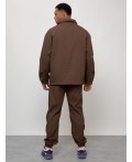 Спортивный костюм мужской модный коричневого цвета 15010K
