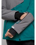 Горнолыжная куртка женская зимняя большого размера темно-зеленого цвета 2278TZ