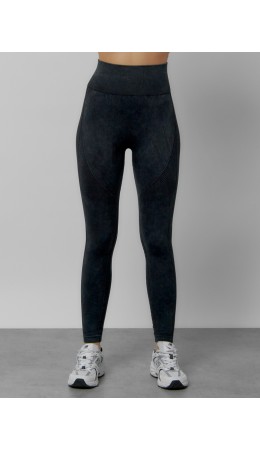 Легинсы для фитнеса женские темно-серого цвета 1002TC
