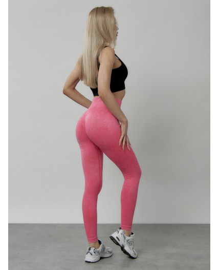Легинсы для фитнеса женские розового цвета 1001R
