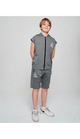 Спортивный костюм летний для мальчика светло-серого цвета 703SS