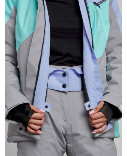 Горнолыжная куртка женская зимняя фиолетового цвета 2319F