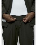 Спортивный костюм мужской плащевой цвета хаки 1508Kh